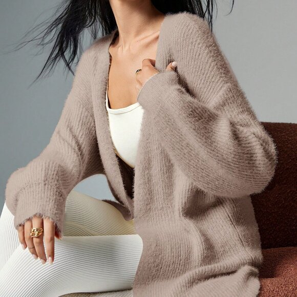 Camel Casual Women's Apricot Plush Cardigan - Picture 3 of 7